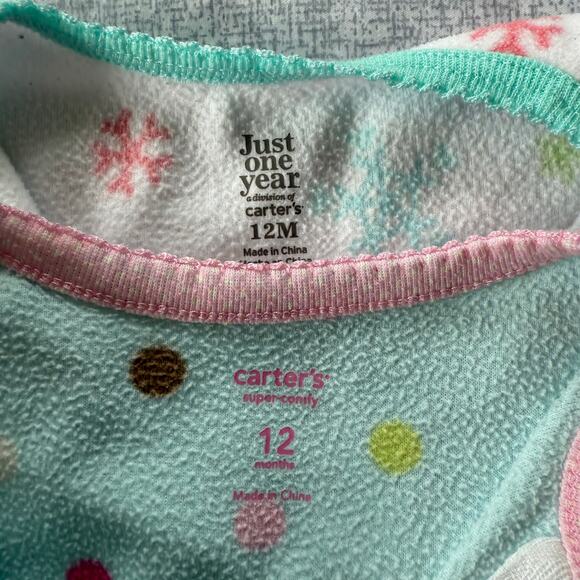 12 Month Fleece Footed Sleepers - Picture 4 of 5